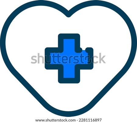 The health icon symbolizing overall well-being and good health. The icon is commonly used to indicate the presence of healthcare services or to promote healthy lifestyle choices