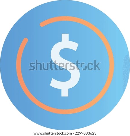 The Dollar Coin icon is a symbol of money, wealth, and financial value, commonly used in financial or investment-related apps and websites