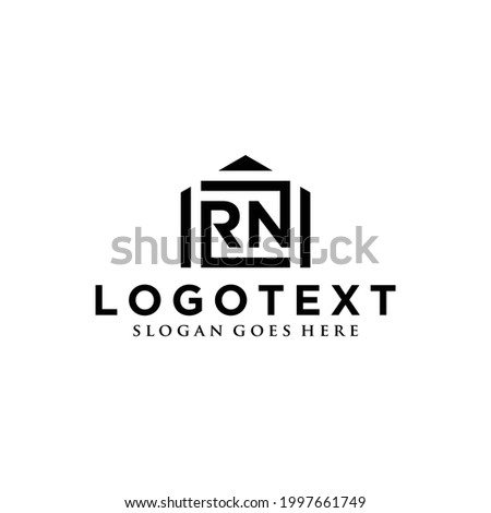 LETTER RN HOME LODGING MODERN LOGO TEMPLATE