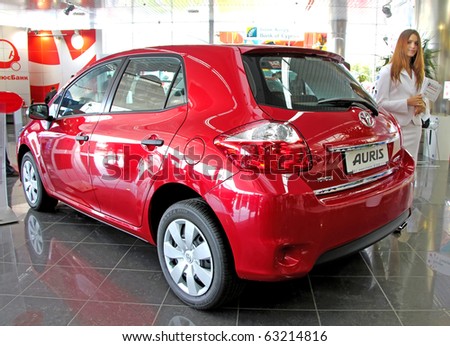 KIEV - SEPTEMBER 10:Red Toyota Auris at Yearly automotive-show \