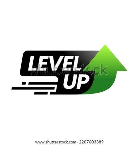 Level Up logo with arrow. simple concept. vector illustration