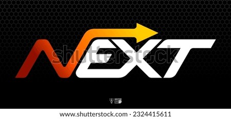 Next with forward arrow typography logo template vector