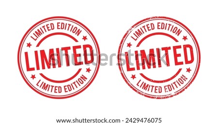 Limited edition circle red grunge rubber stamp isolated on white background. vector illustration