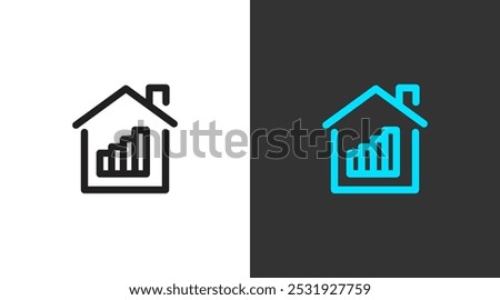 Simple House Chart Diagram Architecture Business Company Stock Vector Logo Icon Design Template