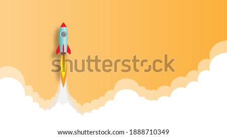 Rocket Launch illustration, startup business concept idea. vector illustration  