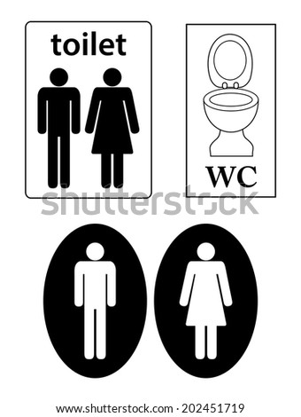 Women'S And Men'S Toilets, Wc Sign / Toilet Symbol - Male And Female ...