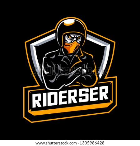 Riderser - Mascot & Esport logo All elements on this template are editable with adobe illustrator!