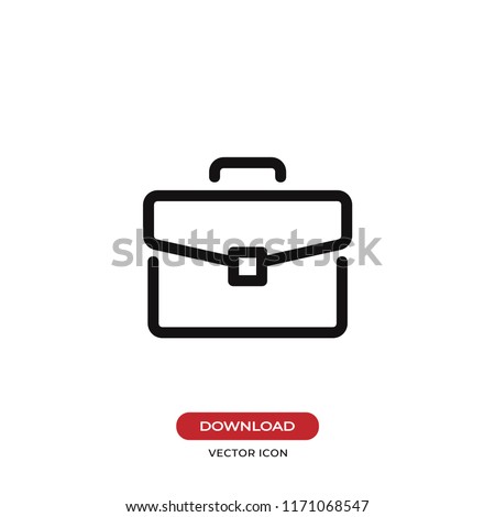 Briefcase vector icon. Bag,portfolio symbol. Flat vector sign isolated on white background. Simple vector illustration for graphic and web design.