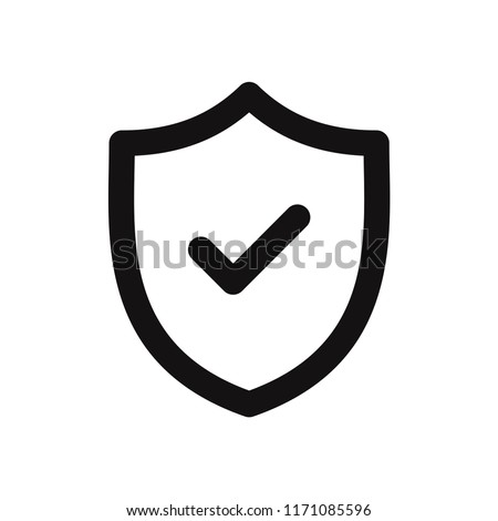 Shield with check mark icon vector