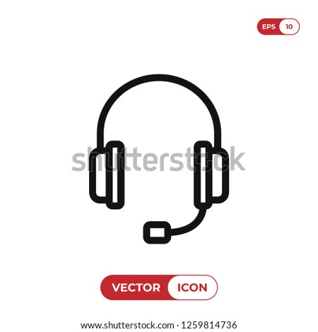 Headset icon vector