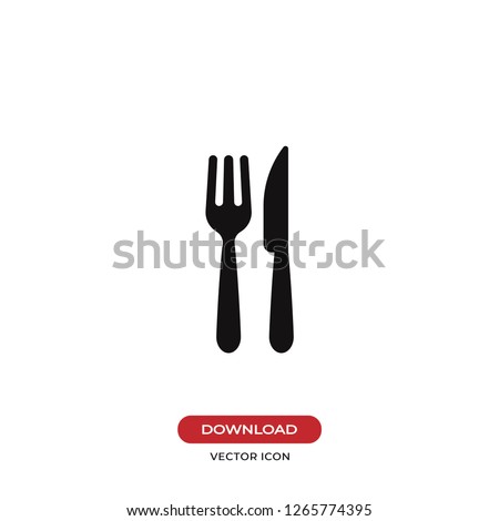 Fork and knife icon vector. Restaurant symbol.