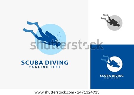 Scuba diving logo design illustration