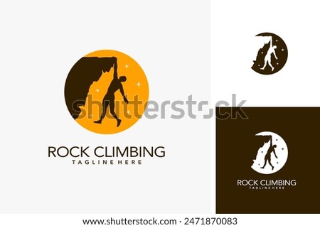 Rock climbing logo design illustration