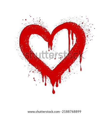 Similar – Image, Stock Photo Red heart sprayed on the white roughcast wall