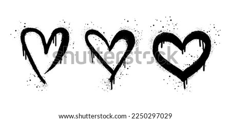 Similar – Image, Stock Photo Graffiti black heart painted on concrete wall