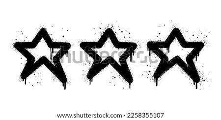 Three star rating positive feedback. Spray painted graffiti three star in black over white. star rating symbol. isolated on white background. vector illustration