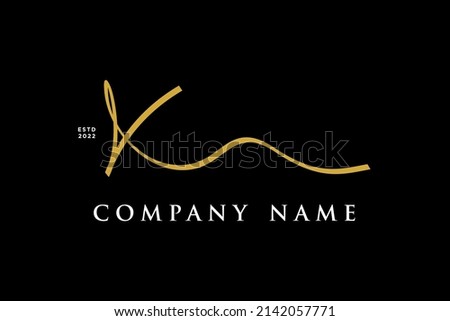 Simple and Stylish Illustration logo design Initial K combine with Ribbon