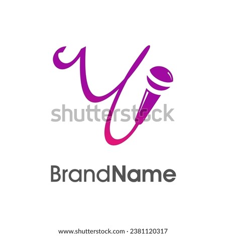 Simple, stylish and aye caching  logo design initial Y combine with microphone. The logo good for company related music and logo can work as well in small size.