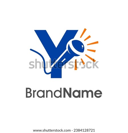 Simple and Modern logo design initial Y combine with microphone. The logo good for company related music and logo can work as well in small size.
