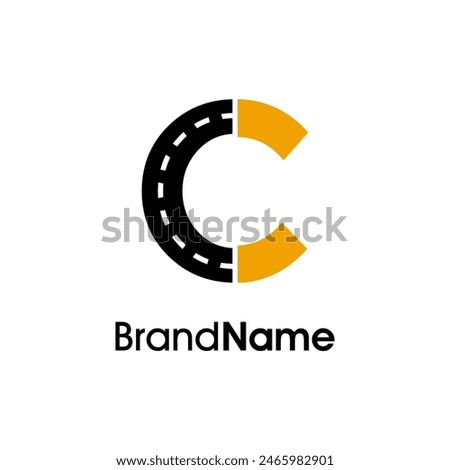 Simple and Minimalist Illustration logo design initial C combine with way icon in two color. Logo good for company related delivery, transportation and logistic.