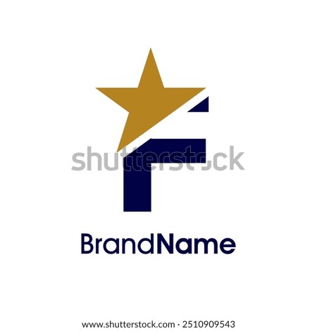 Simple and Minimalist Illustration logo design Initial F Combine with star. Logo can use for any industry and work as well in small size.