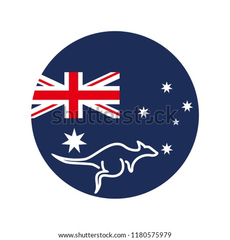 map of autralia Australia Flag map of australia country australia day Animals recognized by kangaroos in the country. vector template