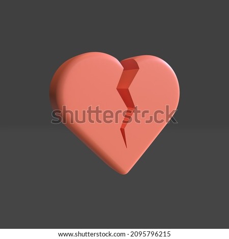 3d render Broken Heart with pastel color Stockfoto © 
