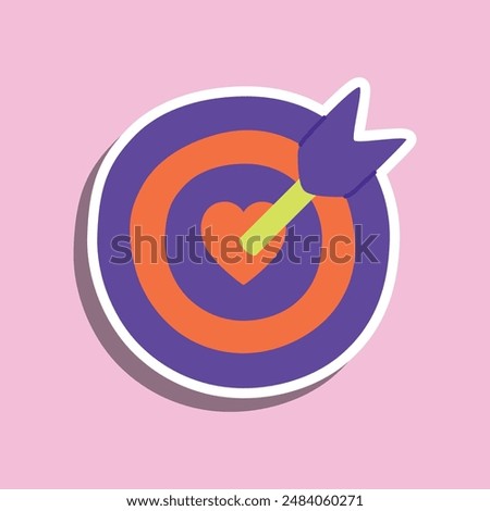 Love target icon. Valentine day symbol