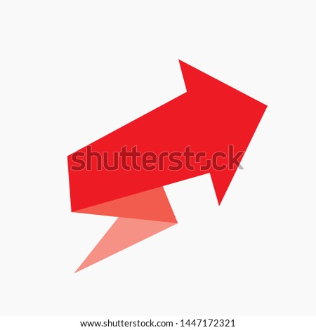Red arrow (pointer) in the form of a zig zag pointing up.