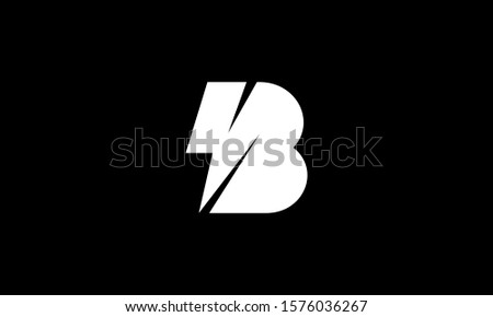 Initial Letter B with Lightning Bolt Electric Logo Design Inspiration