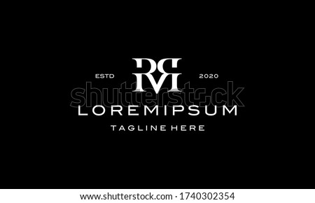 Vintage Luxury Monogram Initial Letter RM MR Logo Design Inspiration Imagine de stoc © 