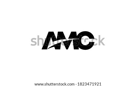 Initial Letter AMC with Check Mark Solution Negative Space Logo Design Inspiration