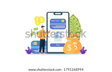 Flat design payment gateway illustration concept