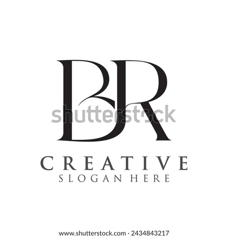 Luxury Initial BR  Monogram Text Letter Logo Design