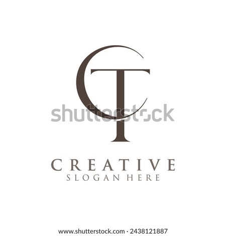 Modern Creative CT Logo Design. icon initial Based Monogram and Letters in Luxury vector