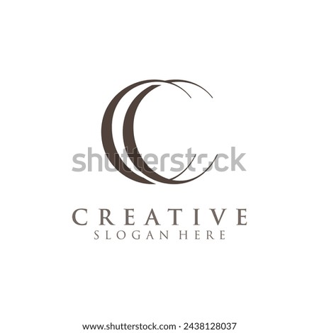 Modern Creative CC Logo Design. icon initial Based Monogram and Letters in Luxury vector