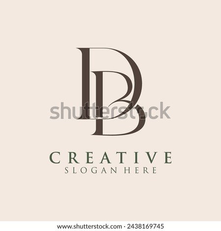 Modern Creative DB Logo Design. icon initial Based Monogram and Letters in Luxury vector