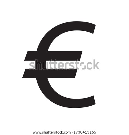 Euro sign, symbol, Vector pictogram