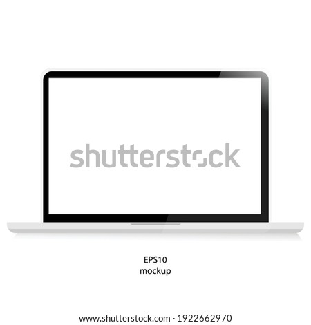 laptop isolate blank screen display mockup vector, mockup display , computer, monitor isolate white background vector,Mock up of realistic Laptop. on white background vector EPS 10.