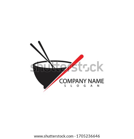 Noodle bowl logo  design vector ilustration template