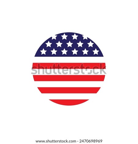 American flag icon flat design
