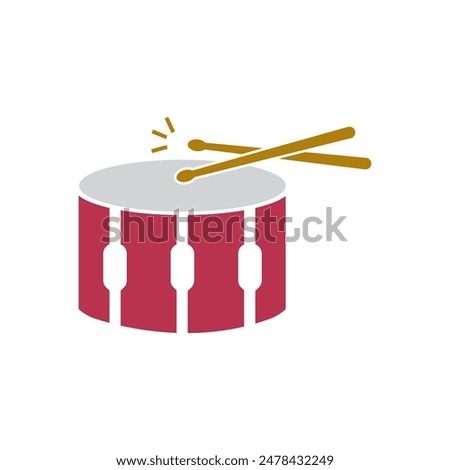 Drum icon illustration flat design