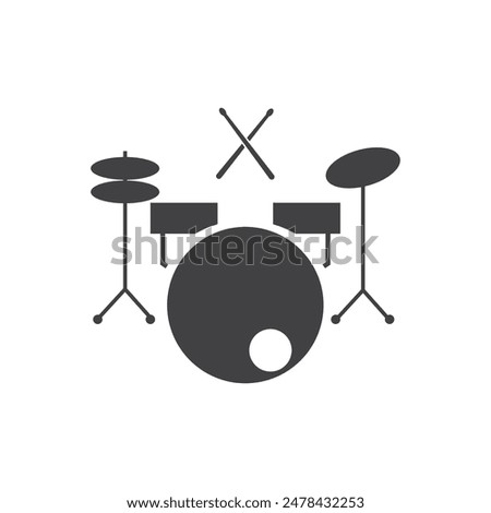 Drum icon illustration flat design