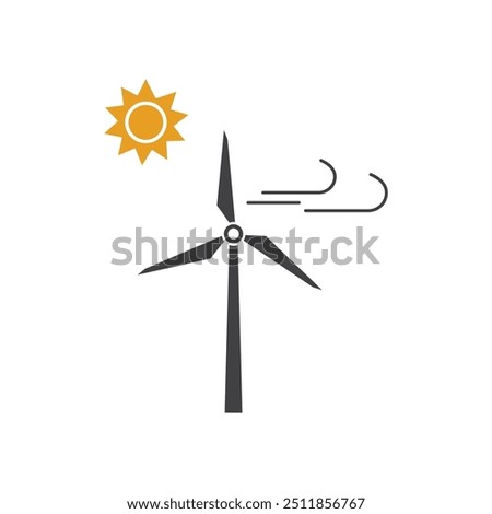 Windmill logo icon vector flat design template