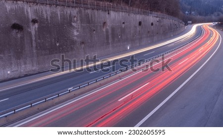 Similar – Foto Bild Lighttrails auf der Autobahn