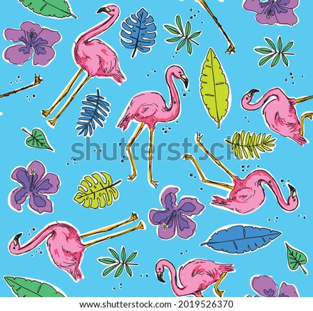 I can totally smell the suntan lotion when I look at this colorful flamingo motif. This tropical themed vector pattern repeats seamlessly (and it makes me crave a pina colada). 