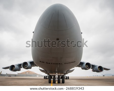 Busan, South Korea - March 4:  C-5 Galaxy is the largest cargo plane in the US Air Foce.