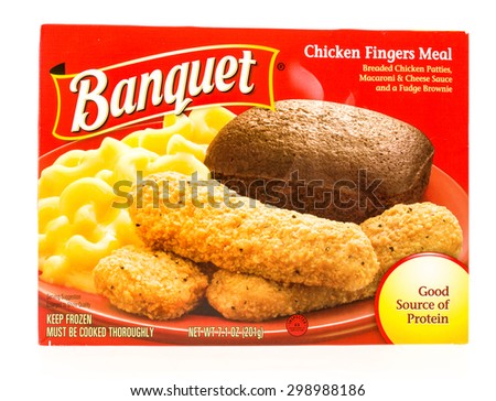 Winneconni, WI - 22 July 2015: Package of a Banquet chicken fingers ...