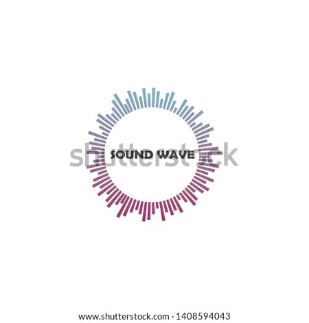 sound wave music logo vector template - Vector