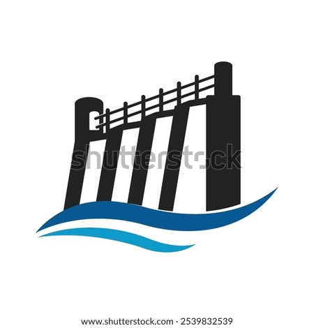 Water dam logo icon,illustration design template